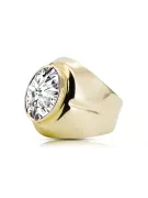 Винтаж Кольцо Циркон 14-кв Желтое золото vrc296y